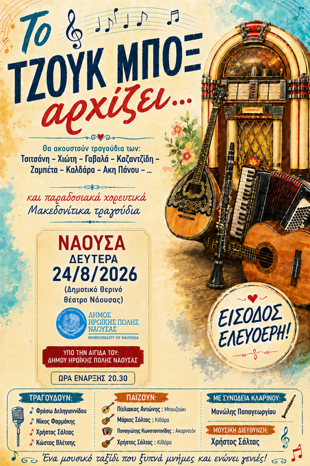 Συνεχίζονται για τον μήνα Αύγουστο οι εκδηλώσεις του  «Naoussa Summer Festival 2026» 